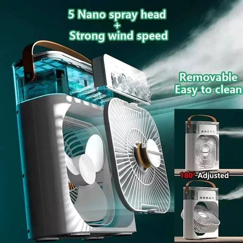 HushBreeze cool mist spray heads and adjustable fan
