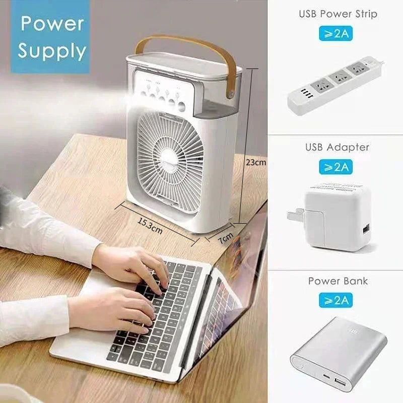 HushBreeze works with USB adapter, power strip or power bank